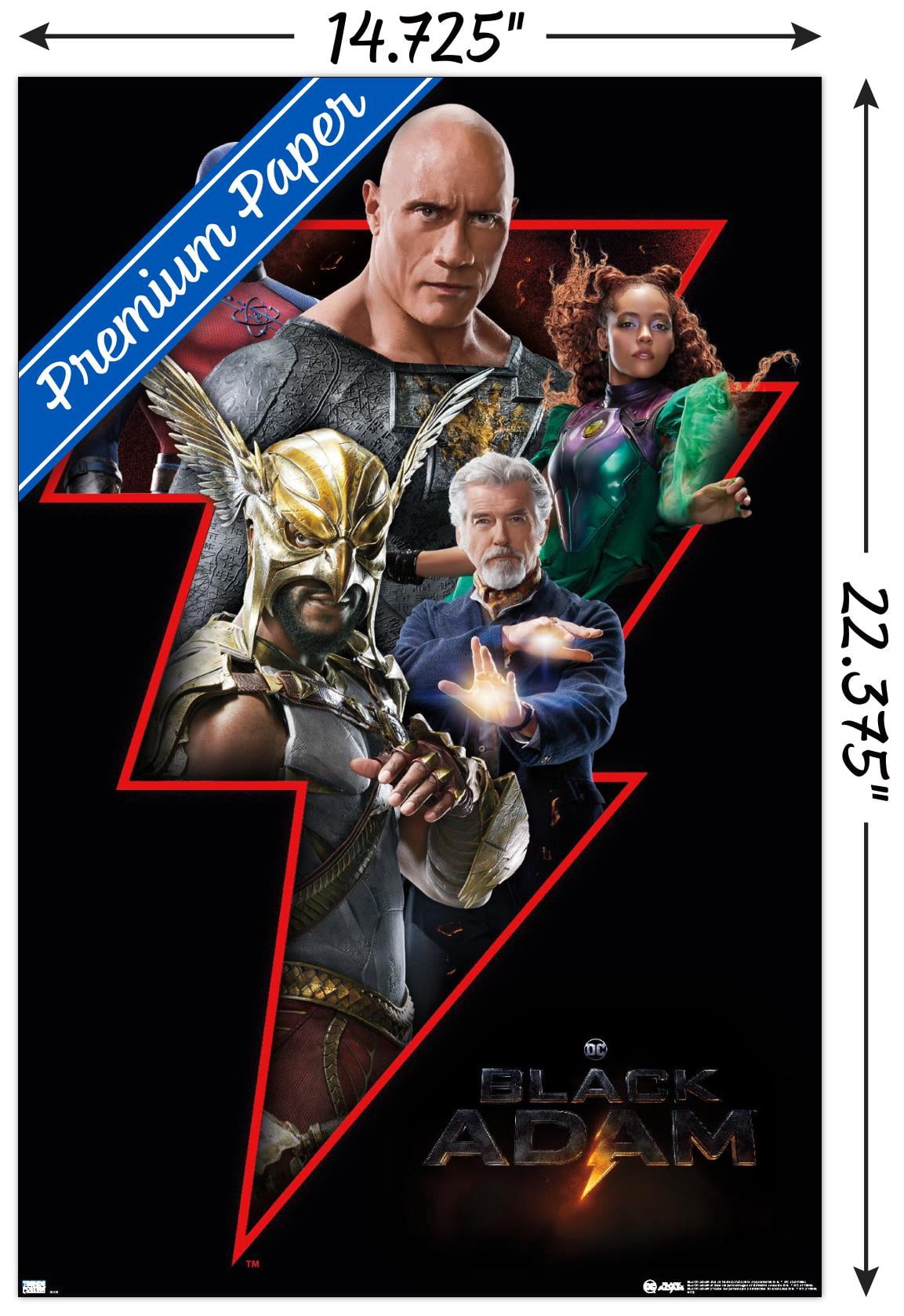 DC Comics Movie Black Adam - Group Wall Poster, 14.725" x 22.375"