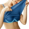 thumbnail image 2 of ATOYSOY Sports Slim Basic Tank Crop Tops Camisoles Breathable Push Up Underwear Seamless Padded Workout Running Gym Yoga Girls Teens Smoothing Comfy Bra Blue, 2 of 3