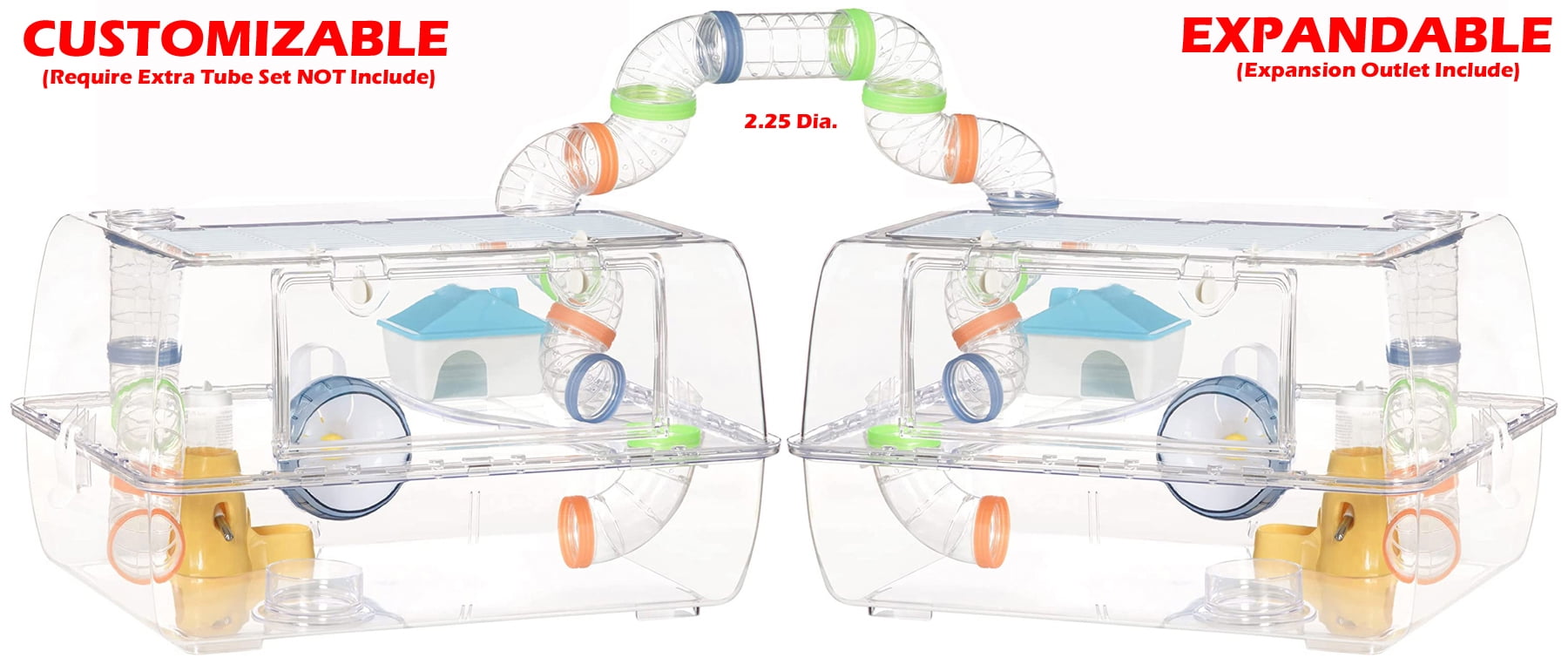 Buy Deluxe 2Tiers Acrylic Clear Dwarf Hamster Home Mouse Gerbil Play