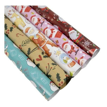 Panda Superstore 29.5 x 20.5 in. Random Pattern Christmas Gift Holiday Wrapping Paper, Multi Color - 10 per Roll