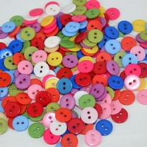 200 pc 200Pcs Candy Colorful Two-Hole Buttons Flat Round Resin Button Mixed Color Buttons Decoration for Garment Sewing Buttons and DIY Craft Projects