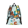 thumbnail image 2 of Honeii Cartoon Car Racing Print Canvas College Laptop Backpack, Durable Rucksack Travel Notebook Bag School Backpack Book Bag for Men Women-Medium, 2 of 7
