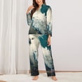 thumbnail image 2 of Daiia Tropical Parrot Floral Artwork for Women's Long-Sleeved Pajama Set – Soft & Comfortable Sleepwear Button-Up Pajamas Cozy Lounge Wear-X-Large, 2 of 7