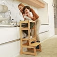 thumbnail image 6 of SDADI Mother's Helper Adjustable Height Kids Kitchen Step Stool, Natural, 6 of 8