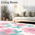thumbnail image 2 of ODIKA 5'x7' Machine Washable Non-Slip Area Rug, Ethereal Bloom Abstract Floral Medley Contemporary Pastel Motif High Traffic Rug, Pink, 564993, 2 of 7