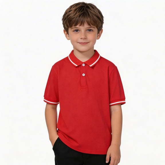 WELOIJEVBE Kids Boy's Short Sleeve Polo Shirts Summer Active Performance Tops for Kid Classic Collared Neck Polo Shirt Boys Boys 7-8 Years Clothes