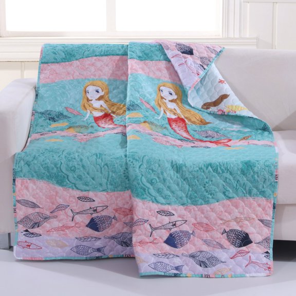 Greenland Home Fashion Mermaid Accessory Throw Blanket - Multi 50x60"
