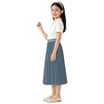 thumbnail image 6 of BLTIBY Girls Midi Pleated Chiffon Skirts Elastic High Waist Flowy Skirt Summer Casual Swing A-Line Flared Skirts Gray 10-11Years, 6 of 6