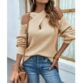 thumbnail image 2 of CoCopeaunts Cold Shoulder Sweaters for Women Fall Winter Fashion Long Sleeve Casual Criss Cross Pullover Tops, 2 of 7