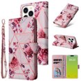 thumbnail image 1 of Compatible with iPhone 15 Pro Max Premium Vintage PU Leather Magnetic Closure Case with Strap Flip Cover, 1 of 5