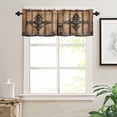thumbnail image 3 of Farmhouse Brown Valances for Windows Farmhouse Kitchen Curtains Valances Rod Pocket Valance Curtains for Kitchen Windows Rustic Wooden Historical Barn Door Plank Window Valances for Bathroom 60"x18", 3 of 6