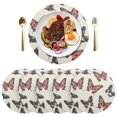 thumbnail image 4 of Round Grid Placemat ,One Sizex4, Round Placemat, PVC Plate Mat，15.4 Inch Non-Slip and Heat Resistant, Table Placemat, Dining Room Placemat Beautiful Red Butterfly, 4 of 7