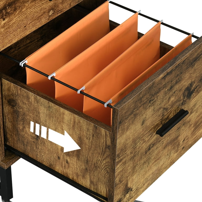 DWVO U Shaped Desk With Drawers - 79" Reversible L Shaped Desk With Power Outlets, LED Lights & Monitor Stand