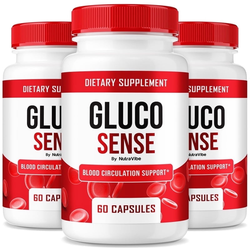 (3 Pack) GlucoSense – Original Gluco Sense Formula with Naturally Derived Ingredients to Support Healthy Circulation, Natural Flow & Everyday Balance | Easy-to-Swallow Pills (180 Capsules)