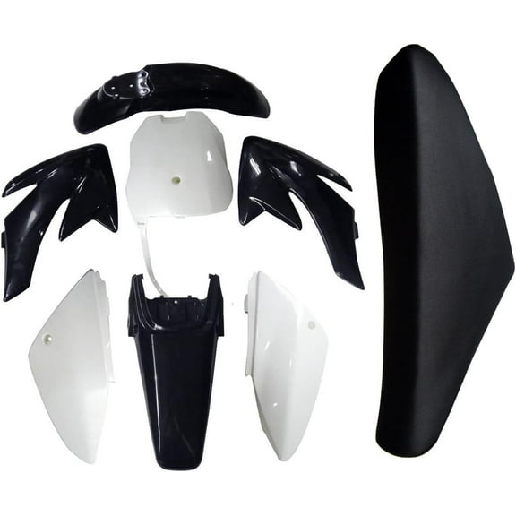 Plastic Fairing Kit Fender Parts and Seat for CRF70 CRF 70 Dirt Pit Bike (Black)