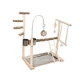 thumbnail image 4 of Bird Playstand Hanging Toys with Feeder Cups for Cockatoos Parakeets Conures, 4 of 8