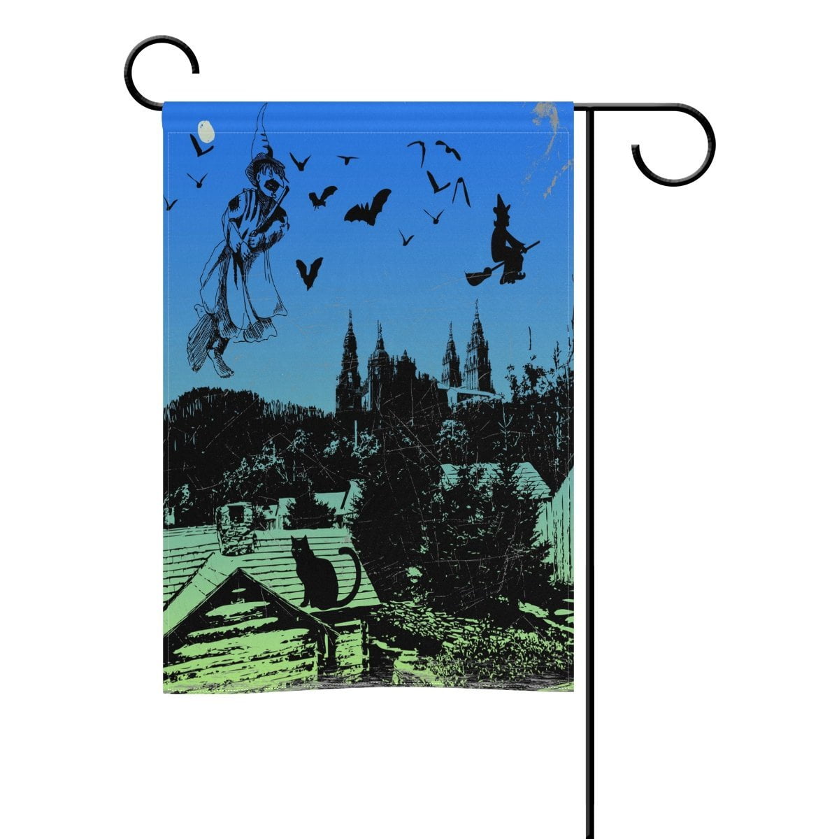 Popcreation Scary Halloween Night Polyester Garden Flag Outdoor Flag Home Party Garden Decor 28x40 Inches Walmart Com Walmart Com