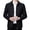 Black1, variant on Joernso Men Jacket Lapel Long Sleeve Zipper Placket Middle-aged Coat with Side Pockets Solid Color Casual Jacket Outwear