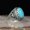 Turquoise Ring, variant on Mens Geometric Ring Electroplated Two Tone Metal Alloy Ring Inlaid Turquoise Stone Trendy Accessory Fashionable