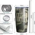 thumbnail image 4 of Old Lives Matter Tumbler for Mens 50th 60th 70th 80th Birthday Gift,Stainless Steel Coffee Mug 20 oz, 4 of 6
