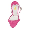 thumbnail image 4 of FSJ Women Elegant Pearls Open Toe Rhinestone Platform Sandals Ankle Buckle Strap Crystal Block Chunky Heels Wedding Party Shoes Size 10 Pink, 4 of 5