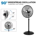 thumbnail image 2 of ACHAZEL 20" High Velocity Pedestal Fan, 3-Speed Oscillating Industrial Standing Fan with Aluminum Blades for Garage, Warehouse and Commercial, 2 of 8