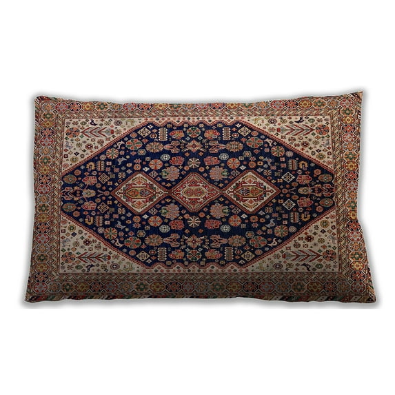 Ahgly Company Outdoor Rectangular Mid-Century Modern Lumbar Throw Pillow, 13 inch by 19 inch