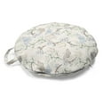 thumbnail image 1 of Flowers Insects Round Floor Cushion with Handle, Pastel Colored Butterflies with Foliage Vintage Floral Themed, Pillow for Living Room & Dorms, 18" Round, Champagne and Multicolor, by Ambesonne, 1 of 4