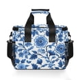 thumbnail image 7 of FORMRS Insulated Cooler Bag 24 Cans Capacity Soft Leakproof Lunch Box with Side Pockets, Blue Floral Pattern, 7 of 7