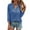 Blue, variant on qolati Womens 3/4 Sleeve V Neck T Shirt Casual Buttons Down Long Sleeve Dressy Blouse Spring Summer Loose Fitted Solid Color Tunic Tee Tops