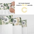 thumbnail image 2 of Eucalyptus Leaf Floral No Hooks Shower Curtain with Snap-in Liner Vintage Yellow Pink Flower Old Green Plant Linen Texture Shower Curtains for Bathroom, Waterproof, Easy Install, Washable 36"x72", 2 of 9