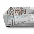 thumbnail image 3 of Beach Saying Soft Flannel Fleece Throw Blanket, Lettering of Breathe in the Ocean Text with Ocean Elements, Cozy Plush for Indoor and Outdoor Use, 60" x 80", Teal and Vermilion, by Ambesonne, 3 of 6