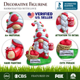 thumbnail image 2 of Charming Homestead Strawberry Gnome Garden Statue, 9.5" Farmhouse Style Unique Fruit Home Decor, 2 of 8