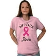 thumbnail image 3 of Hope Faith love Breast Cancer Ribbon Women's Plus Size Graphic Tee Brisco Brands 3X, 3 of 5