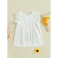 thumbnail image 6 of BemeyourBBs Boho Toddler Girls Summer Dress Bohemia Casual Floral Embroidery Square Neck Sleeveless Dress for Beach Party Cute Clothes, 6 of 9