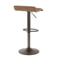 thumbnail image 3 of Cavale Industrial Barstool in Antique Metal and Brown Cowboy Fabric by LumiSource, 3 of 8
