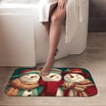 thumbnail image 4 of 1pc Three Snowmen Absorbent Non-Slip Bathroom Thickened Flannel Rug Decor,Soft,Quick Drying,Suitable For Indoor/outdoor Use,Bathrooms,Bedrooms,Kitchens,Terrace,Laundry Rooms,16"x24", 4 of 9