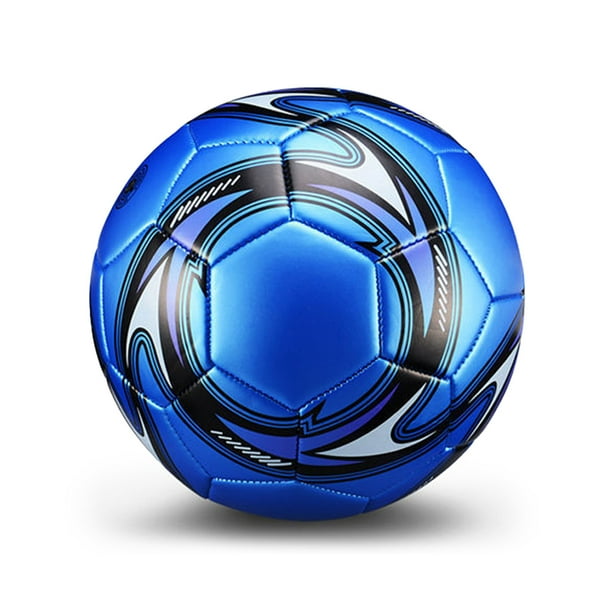 Yuarrent Pelota de fútbol cosida a máquina de cuero PU, pelota de fútbol de competición escolar, pelotas de fútbol a prueba de presión, Deportes y aire libre Azul