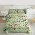 thumbnail image 2 of jejeloiu Country Flowers Butterfly Queen Comforter Set,Botanical Plants Theme Bedding Sets,Kawaii Floral Bedding Comforter Set For Girls,Ultra Soft Home Decor Reversible,3-Piece, 2 of 8