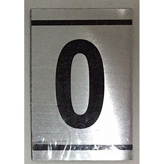 NUMBER SIGN -0-BRUSHED ALUMINUM (2.25X1.5, Aluminium))
