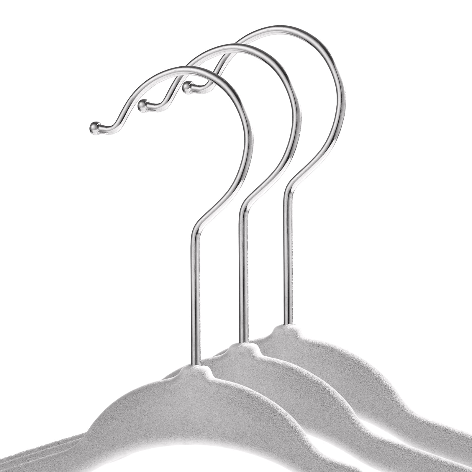 Casafield 50 Velvet Baby Hangers for Infant & Toddler Clothes, 11" - Gray