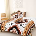 thumbnail image 4 of jejeloiu Southwestern Aztec Full Size Comforter Sets,Tribal Print Bedding Comforter Set For Boys,Brown White,Reversible,3pcs,1 Comforter and 2 Pillowcases, 4 of 7