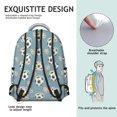 thumbnail image 5 of Football and Flower Slateblue Pattern Backpack for School, Cute School Bag with Adjustable Shoulder Straps and Padded Back, 15.3"x11"x7.1", 5 of 5