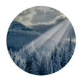 thumbnail image 4 of Orinice Snowy Mountain Trees Round Table Cover Stain Resistant Washable Indoor Outdoor Tablecloth Kitchen Dining Wedding Parties 100% Polyester Fiber 42-46, 4 of 8