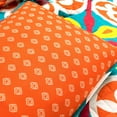 thumbnail image 6 of Lush Decor Boho Floral Reversible Oversized Quilt Turquoise/Orange 3Pc Set King/Cal King, 6 of 8