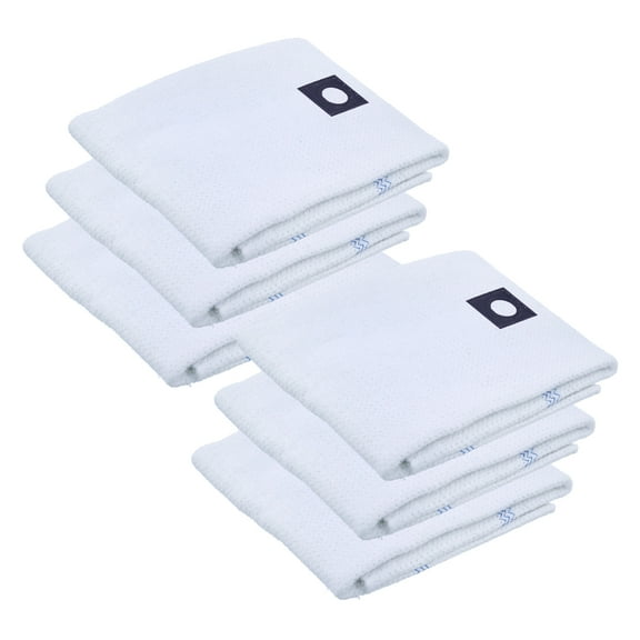 Superio 6-Pack White Squeegee Cloth with Hole for Cuban Style Mop, Israeli Spunja Cleaning Mop Towels- Kitchen Bathroom Tiles, Stone, Parquet Wood Floor Wash