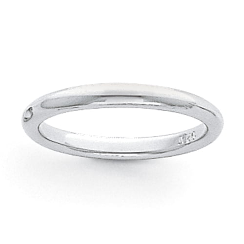 Platine 3mm Demi-Rond Confort Ajustement Bande Légère Taille 8