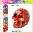 thumbnail image 3 of Gothic Halloween Crystal Skull Resin Statue, Colorful Clear Transparent Human Skull Head Sculpture, Spooky Mini Desktop Figurine Ornament for Home Office Table Shelf Bedroom Decor, 3 of 9