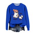 thumbnail image 1 of WEAIXIMIUNG Chandails en Molleton pour Femmes Coupe Ample Automne Imprimé Col Rond Pull Décontracté Manches Longues Blouse Ample, 1 of 4