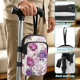 thumbnail image 5 of COEQINE Forearm Crutch Bag Walking Stick Pouch Bag Purple Pink Rose Elbow Crutch Organizer, Two Zippered Pockets, Lightweight, Hands-Free, for Women Men & Seniors, 5 of 7